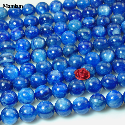 Mamiam A + perles à breloques en Kyanite bleue 8-8.5mm (10 pièces/ensemble) Bracelet à bricoler soi-même en pierre ronde lisse ► Photo 1/4