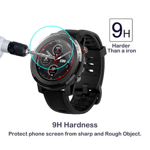 2 pièces 2.5D 9H 0.3mm verre trempé Amazfit Stratos 3 t-rex montre intelligente GPS protecteur d'écran anti-rayures Film transparent sans bulles ► Photo 1/6