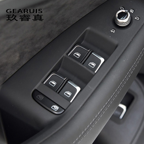Autocollants de garniture de voiture, pour Audi A3 8V S3 Q3 A4 B8 A6 C7 Q5 porte intérieure vitre boutons de commutation couvercle de cadre, accessoires de garniture ► Photo 1/6