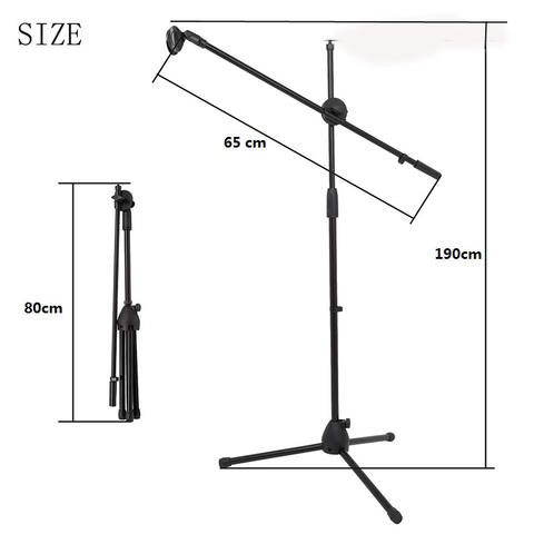 Selens balançoire Boom plancher support en métal réglable scène Microphone support trépied Microphone support pour Live Streaming Vlog ► Photo 1/6