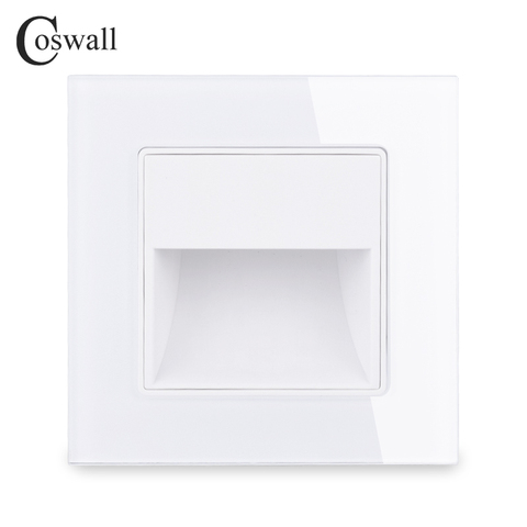 COSWALL – applique murale pour porche, couloir, coin, escalier, interrupteur, panneau en verre de cristal, série C1, noir, blanc, or, gris ► Photo 1/6