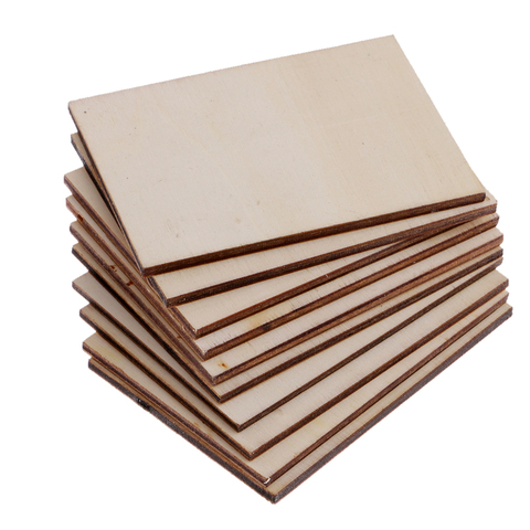 10 feuilles de placage (3x2 pouces), Kit de Construction en bois pour enfants, bricolage de placage en bois pour les projets de coupe CNC et de gravure sur bois ► Photo 1/6