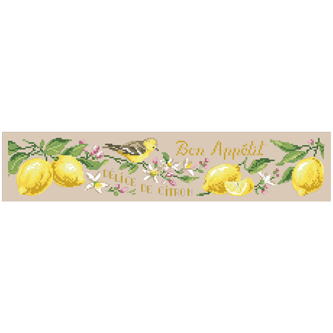 Kit de point de croix citron et oiseau, motif fleurs, fil de soie en coton, 18ct 14ct 11ct, lin, toile de broderie ► Photo 1/2