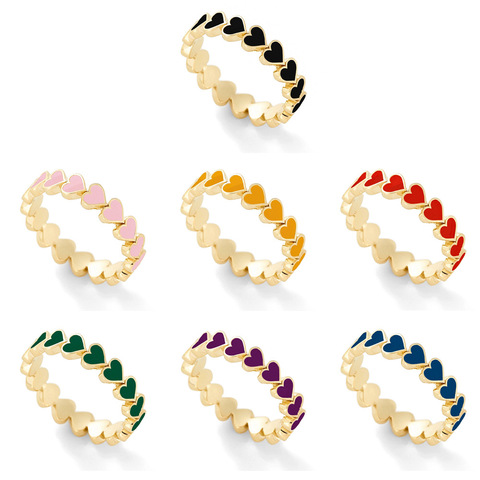 Perdu dame coeur anneau de haute qualité en métal anneau de mode mode multicolore Bijoux de mariage petite amie présente en gros Bijoux ► Photo 1/6