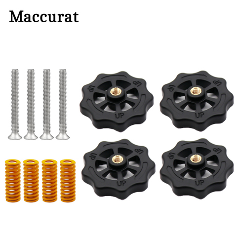 Pièces d'imprimante 3D Maccurat Kit de nivellement de ressort de lit chauffant écrou de réglage + ressorts + Kit de lit chauffant à vis pour CR-10 Ender 3 MK3 ► Photo 1/6