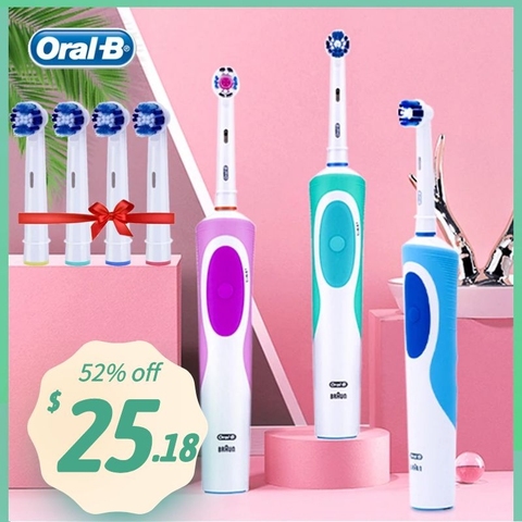 Oral B vitalité brosse à dents électrique rotative Rechargeable minuterie automatique 1 brosse à dents poignée 1 tête de brosse Pro 500 série Braun ► Photo 1/6