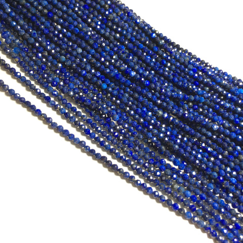 3mm pierre naturelle Lapis Lazuli perles petite Section à facettes perles en vrac pour la fabrication de bijoux Bracelet à bricoler soi-même collier accessoires ► Photo 1/3