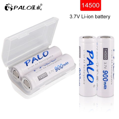 PALO 900mAh 3.7V AA 14500 Li-ion Batteries rechargeables 14500 AA batterie pile au Lithium pour lampe de poche Led phares torche souris ► Photo 1/6