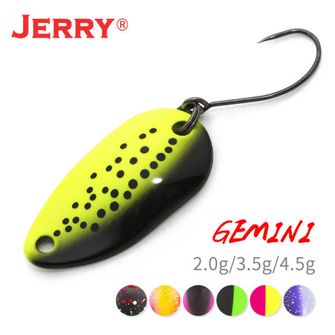 Micro cuillères de pêche Jerry Gemini, 1 pièce, 2g 3.5g 4.5g, couleur UV, leurres métalliques, spinnerbait, paillettes, pour la truite, vente en gros ► Photo 1/6