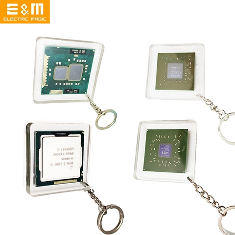 Gravure Laser CPU porte-clés motif personnalisation personnalisé pendentif créatif pour la Science Geek Xeon 115X AMD2 3 AMD1207 ► Photo 1/6