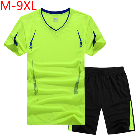 2022 grande taille M ~ 6xl,7xl,8xl,9xl hauts & t-shirts chemises T-shirt décontracté hommes séchage rapide T-shirt costume de sport T-shirt hommes survêtements ► Photo 1/6