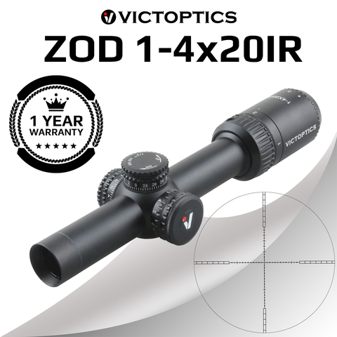 Victoptica – ZOD 1-4X20IR 1/2 MOA, 5 niveaux d'éclairage rouge et vert, lunette de visée pour fusil de chasse tactique, arme à air AR15 .223 ► Photo 1/6