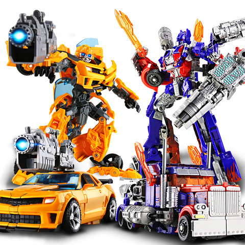 Robot Transformers authentique 5 modèles de voiture, Robot Optimus Prime, dinosaure Bumblebee, Kit de Garage Version en alliage, cadeau pour enfants ► Photo 1/5