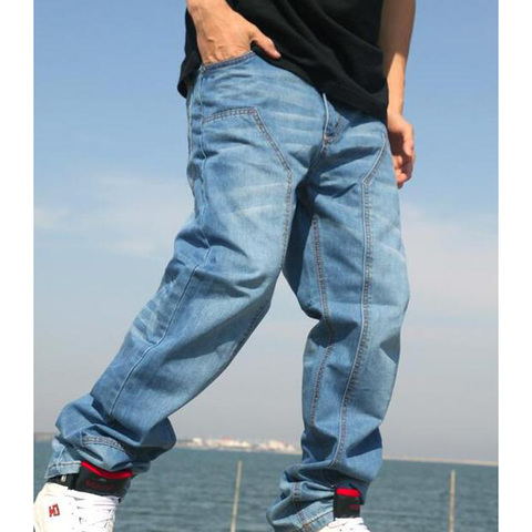 Nouveau jean grande taille hommes hip-hop pantalon skateboard hommes jean hiphop vêtements bas pantalons longs 30-46 ► Photo 1/5