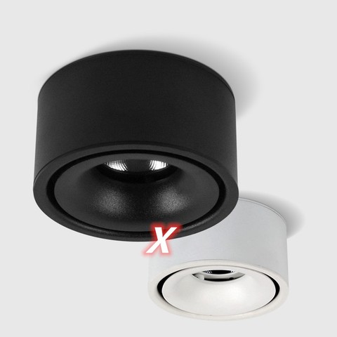 La Surface ronde a monté le LED Downlights 7W 10W 15W a monté des plafonniers lumière 220V sans conducteur vers le bas noir/corps blanc ► Photo 1/5