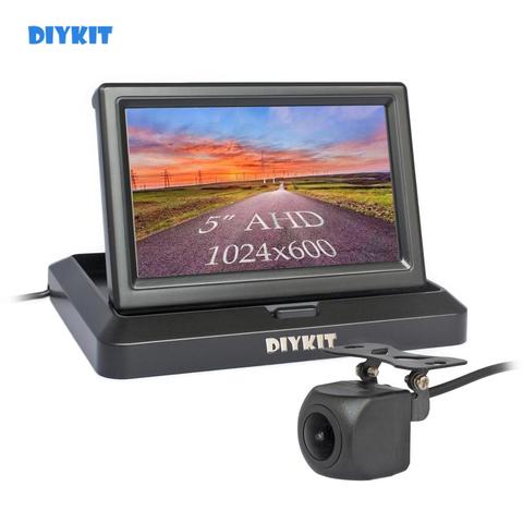 DIYKIT-moniteur de voiture 5 pouces, IPS AHD pliable 1024x600 P HD 1280 degrés, lumière Starlight à Vision nocturne, caméra de recule pour véhicule ► Photo 1/6