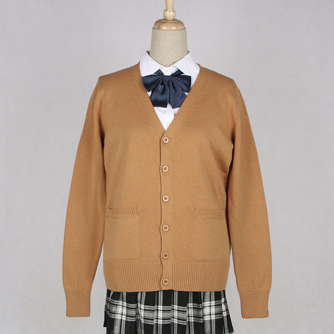 Uniforme scolaire JK, manteau pull, Costumes de Cosplay Anime, Cardigan, pull, vêtement d'extérieur, manteau en tricot à manches longues pour filles, 17 couleurs ► Photo 1/6