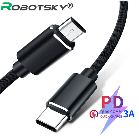 Câble adaptateur USB type-c vers Micro USB 5A PD 100W QC4.0, charge rapide, transfert de données, pour Macbook, Samsung, Xiaomi, Huawei ► Photo 1/6