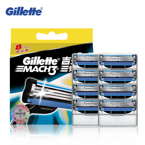 Véritable Gillette Mach 3 Rasage Lames de Rasoir Pour Hommes Marque La Lame À Raser Avec 8 Lames ► Photo 1/6