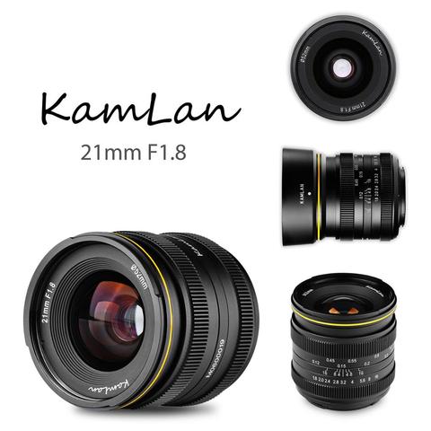 Kamlan 21mm F1.8 Portable étanche sans miroir caméra fixe manuel objectif principal pour Canon EOS-M pour Sony E pour Fuji FX/M4/3 ► Photo 1/4