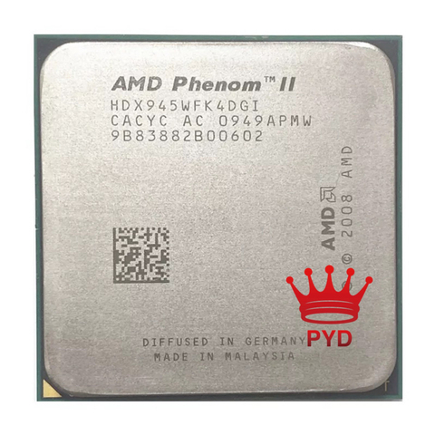 AMD Phenom II-X4 945 Quad Core, prise AM3 938pin, 95W, processeur d'unité centrale GHz,/ ► Photo 1/1
