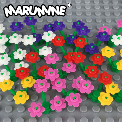 MOC briques plante petite fleur 100 pièces 3742 56750 Street View blocs de construction assemble particules constructeur brique jouets pour les enfants ► Photo 1/5