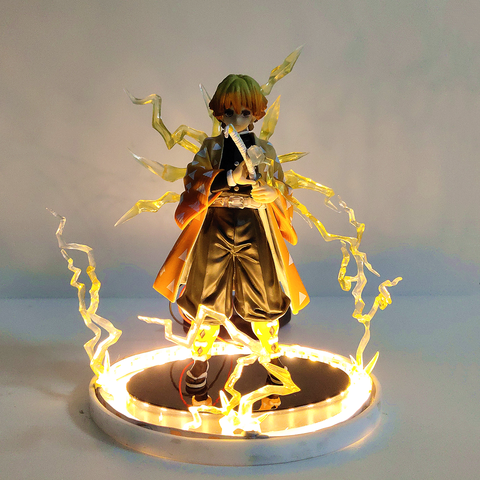 Figurines d'anime d'action de tueur de démon Kimetsu no Yaiba Agatsuma Zenitsu veilleuses Led ensemble Figurine modèle jouets pour enfants modèle ► Photo 1/6