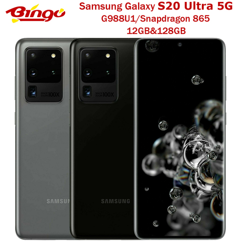 Samsung Galaxy S20 Ultra 5G 128 go ROM G988U1 téléphone Mobile débloqué Snapdragon 865 Octa Core 6.9 