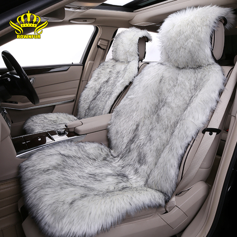 Artificielle peluche siège de voiture coussin automne hiver printemps voiture intérieur universel housse de siège de voiture 1pc ajustement pour berline hayon SUV MPV ► Photo 1/6