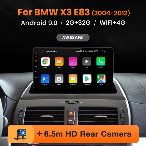 AWESAFE PX9 pour BMW X3 E83 2004 - 2012 autoradio multimédia lecteur vidéo Navigation GPS No 2 din 2din DVD Android 10 ► Photo 1/6