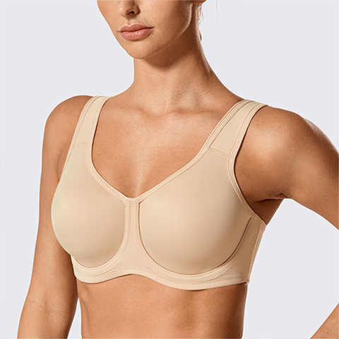 Soutien-gorge de sport à Double couche Max Control pour femmes soutien-gorge actif à armatures Non rembourré 34 36 38 40 42 44 46 48 C D DD E F G ► Photo 1/6