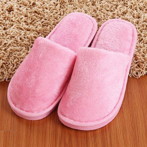 Doux en peluche coton mignon pantoufles chaussures Couple unisexe anti-dérapant plancher intérieur maison fourrure pantoufles femmes chaussures pour chambre ► Photo 1/1