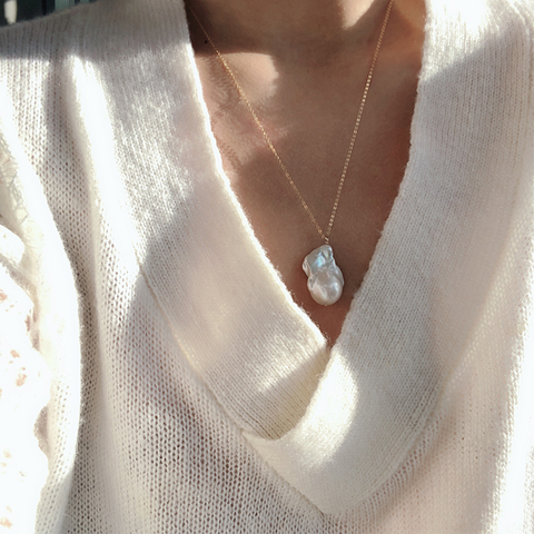 Collier avec pendentif en perles Simple Baroque, collier délicat avec perle Simple et Imitation de perles, à la mode, accessoire de bijoux, 2022 ► Photo 1/6