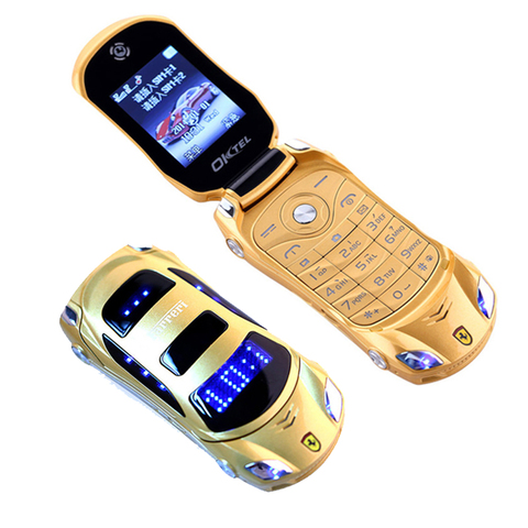 Newmind F15 modèle de voiture lampe de poche double cartes Sim Mp3 Mp4 FM Radio enregistreur Flip téléphone portable voiture modèle Mini téléphone portable P431 ► Photo 1/6