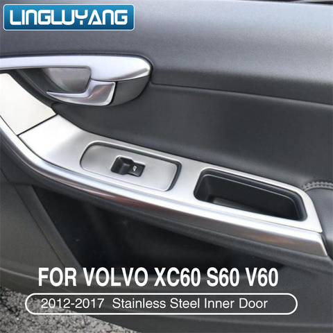 Accoudoir de porte intérieure de voiture, pour Volvo XC60, S60, V60, lève-vitre boutons, garniture intérieure, 7 pièces/4 pièces, design, 2010-2017 ► Photo 1/5