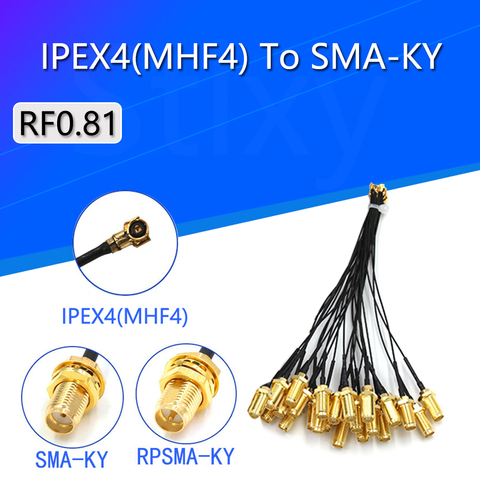 Câble connecteur SMA femelle vers IPEX4 IPX4 MHF4 vers SMA femelle, 5 pièces, antenne rg0.81 mm assemblage de câbles RP-SMA-K ► Photo 1/6