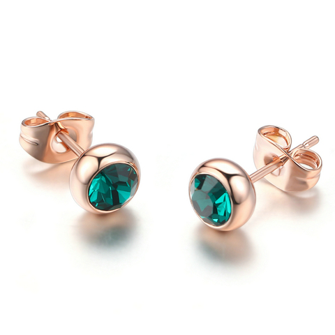 DFE270M classique zircon cubique Rose or couleur boucles d'oreilles pour les femmes simples femmes boucle d'oreille accessoires bijoux de mode ► Photo 1/6