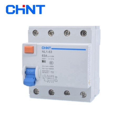 CHINT NL1-63 1P + N 2P 3P + N 4P 63A 40A 25A 30MA RCCB 50HZ/fuite électromagnétique protection de courant résiduel CE ► Photo 1/5