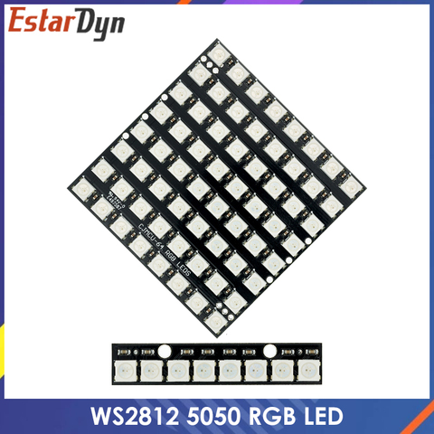 8 64 canaux WS2812 WS2812B WS 2811 5050 RVB LAMPE À LED Panneau Module 5V 8Bit 64Bit Arc-En-Ciel LED PRÉCIS ► Photo 1/6