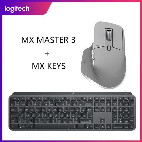 Logitech-clavier bluetooth sans fil Master3 MX, charge sans fil, ordinateur de bureau, ensemble de souris haut de gamme, repas ► Photo 1/6