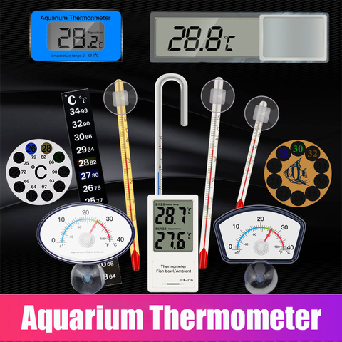 Aquarium Thermometer Fish Tank Submersible Glass Thermometer Accessories for Water Temperature Measuring Waterproof Suction Cup ► Photo 1/6