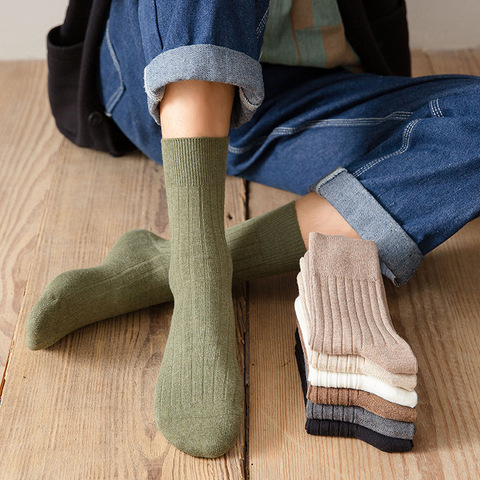 Chaussettes rayées en coton pour hommes, Style équipage, respirant, déodorant, tendance, tendance, tendance, tendance, automne hiver 2022 ► Photo 1/6