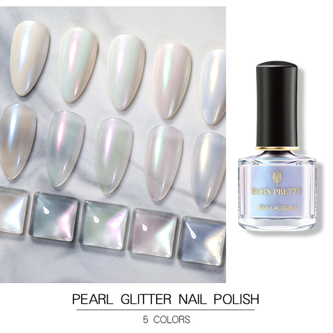 BORN PRETTY 6ml perle vernis à ongles paillettes irisées vernis à ongles couche de finition vernis à ongles manucure bricolage design ► Photo 1/6