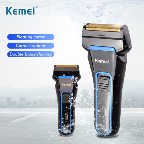 Kemei 2 lames rasoir électrique rasoirs électriques pour hommes rasoir électrique Rechargeable Portable rasoir électrique favoris Cutter D40 ► Photo 1/6