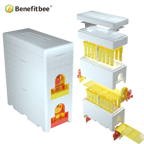 Benefitbee — Ruche multifonctionnelle pour abeilles, ruche à double compartiment pour élevage de reine, matériau plastique mousse, nid d'abeilles, outils d'apiculture ► Photo 1/6