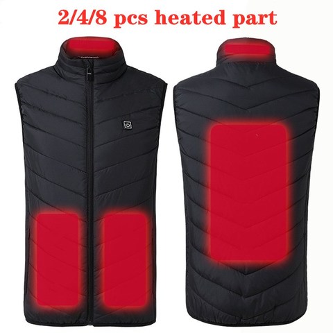 Veste chauffante intelligente gilet cadeau USB batterie électrique chaleur en plein air randonnée veste manteaux plus chaud gilet tactique veste réfléchissante ► Photo 1/6