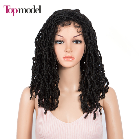 Perruque Lace Front Wig synthétique pour femmes noires, tresses au Crochet, perruque torsadée au Crochet avec cheveux de bébé ► Photo 1/1