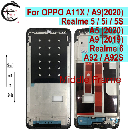 Cadre central pour OPPO A5 A9 2022 A11X A92 A92S A52, boîtier de remplacement Realme 6 5 ► Photo 1/6