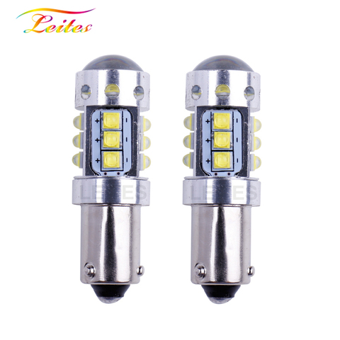 Lumière de recul pour voiture, 2 pièces, puissance BA9S T4W BAX9S H6W BAY9S H21W 80W Canbus sans erreur 16SMD XBD puces LED latéral 12V 24V ► Photo 1/6