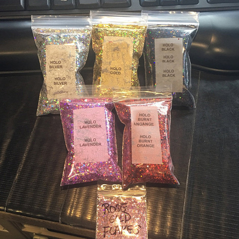 50g en 1 sac Personnalisé Chunky Paillettes Holographiques Mélange Paquet Lâche Paillettes Paillettes Cosmétiques 25 couleurs Chunky Paillettes Holographiques, 0 ► Photo 1/6